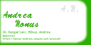 andrea monus business card